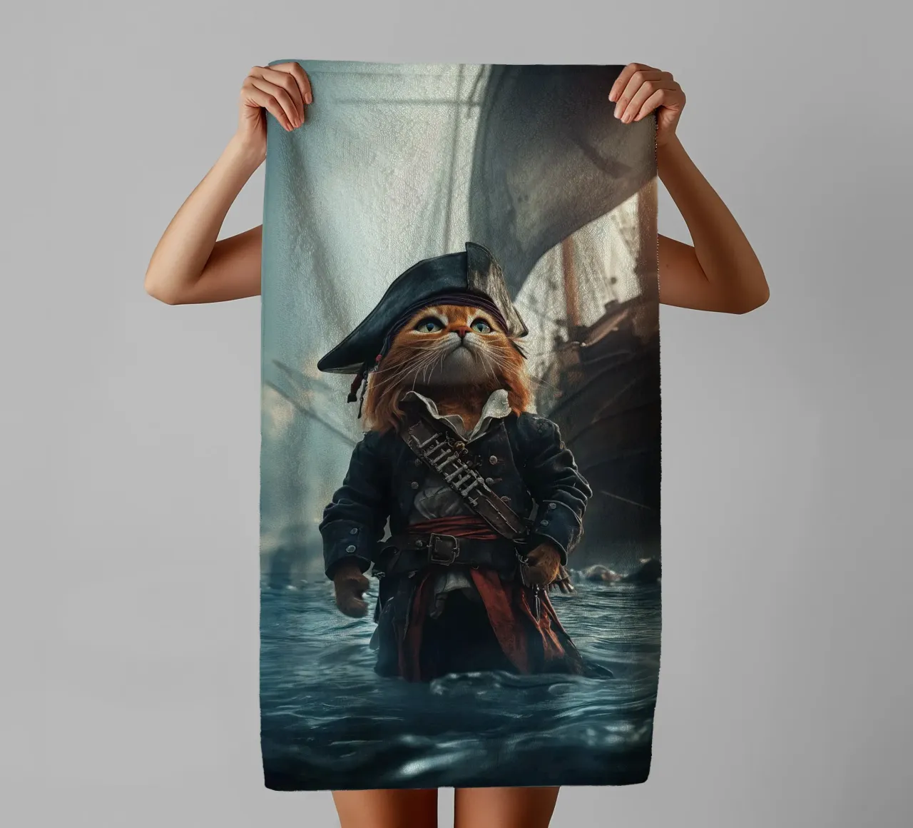 He is a pirate No. 03 asciugamano da bagno da lazydaypaper