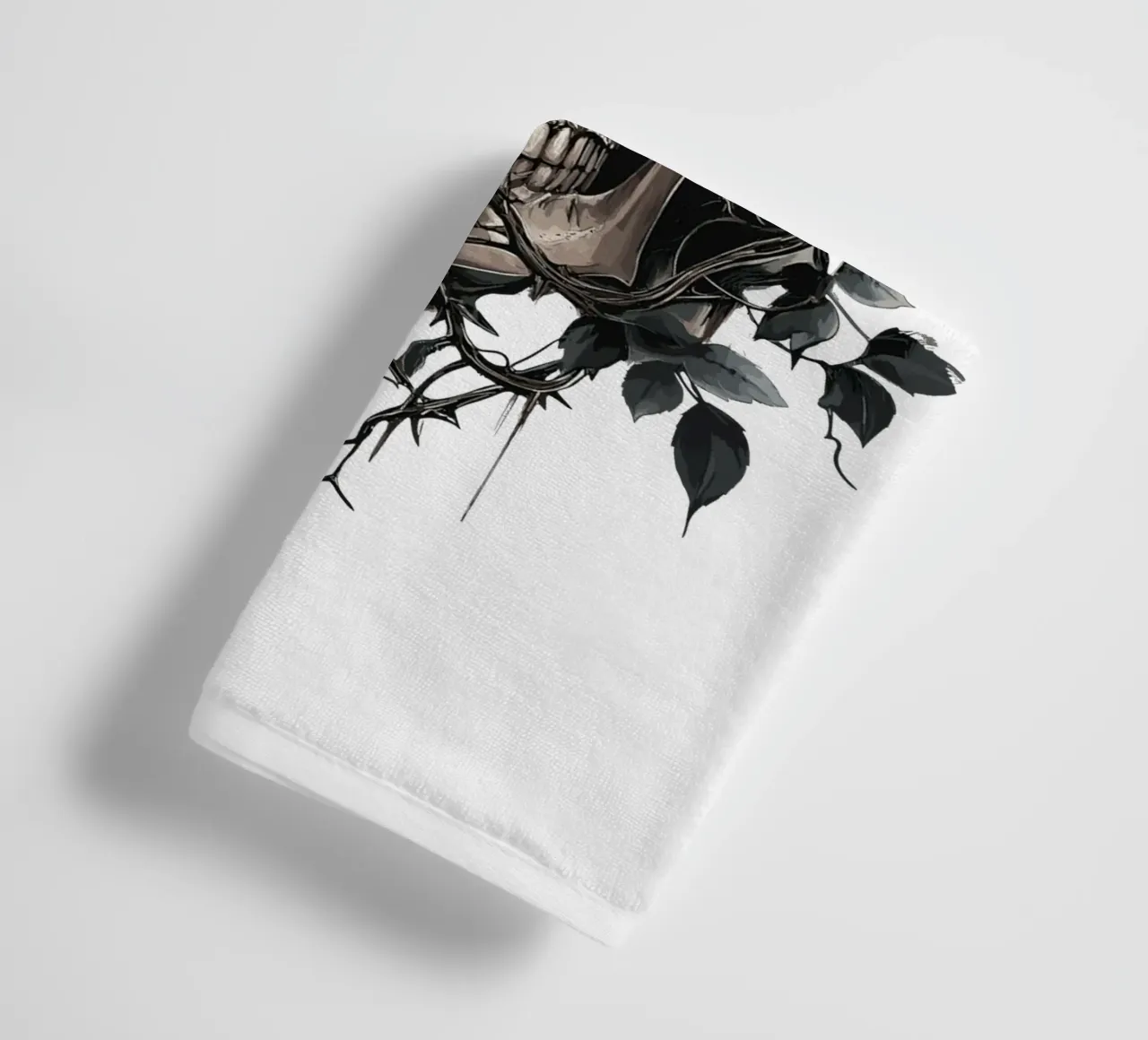 Teschio con rose rosse e spine - Gotico asciugamano da bagno da pixelbull - medieval art and more