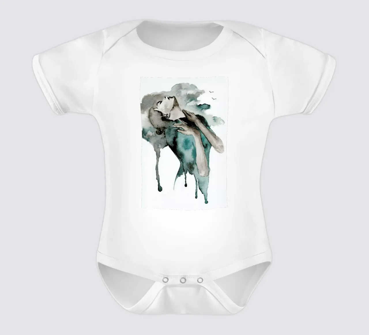 Storm Clouds body neonato maniche corte da Larissa van der Laan