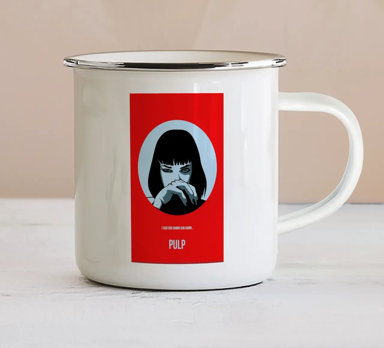 Pulp Poster 1 taza de esmalte de Naxart