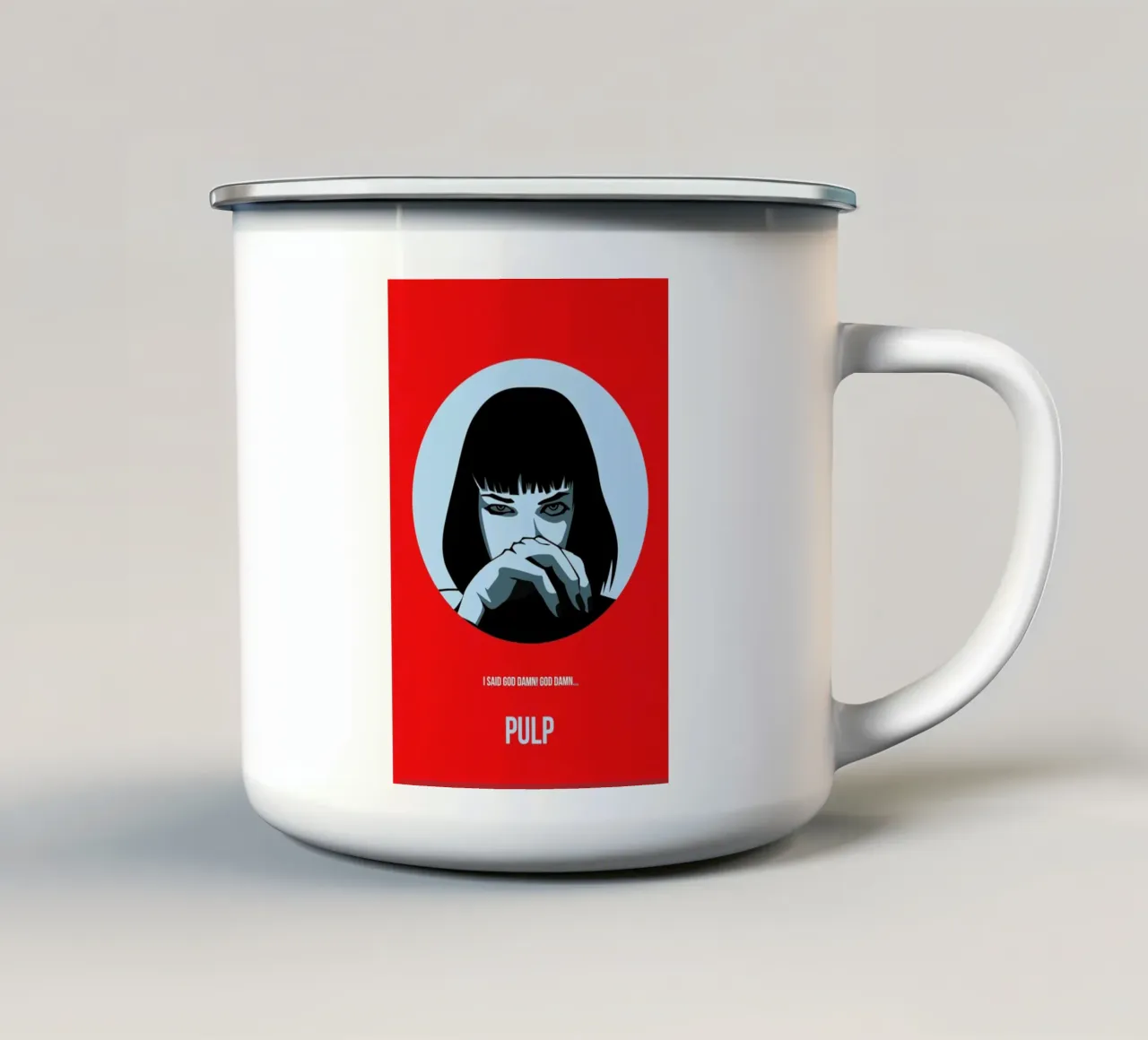 Pulp Poster 1 taza de esmalte de Naxart