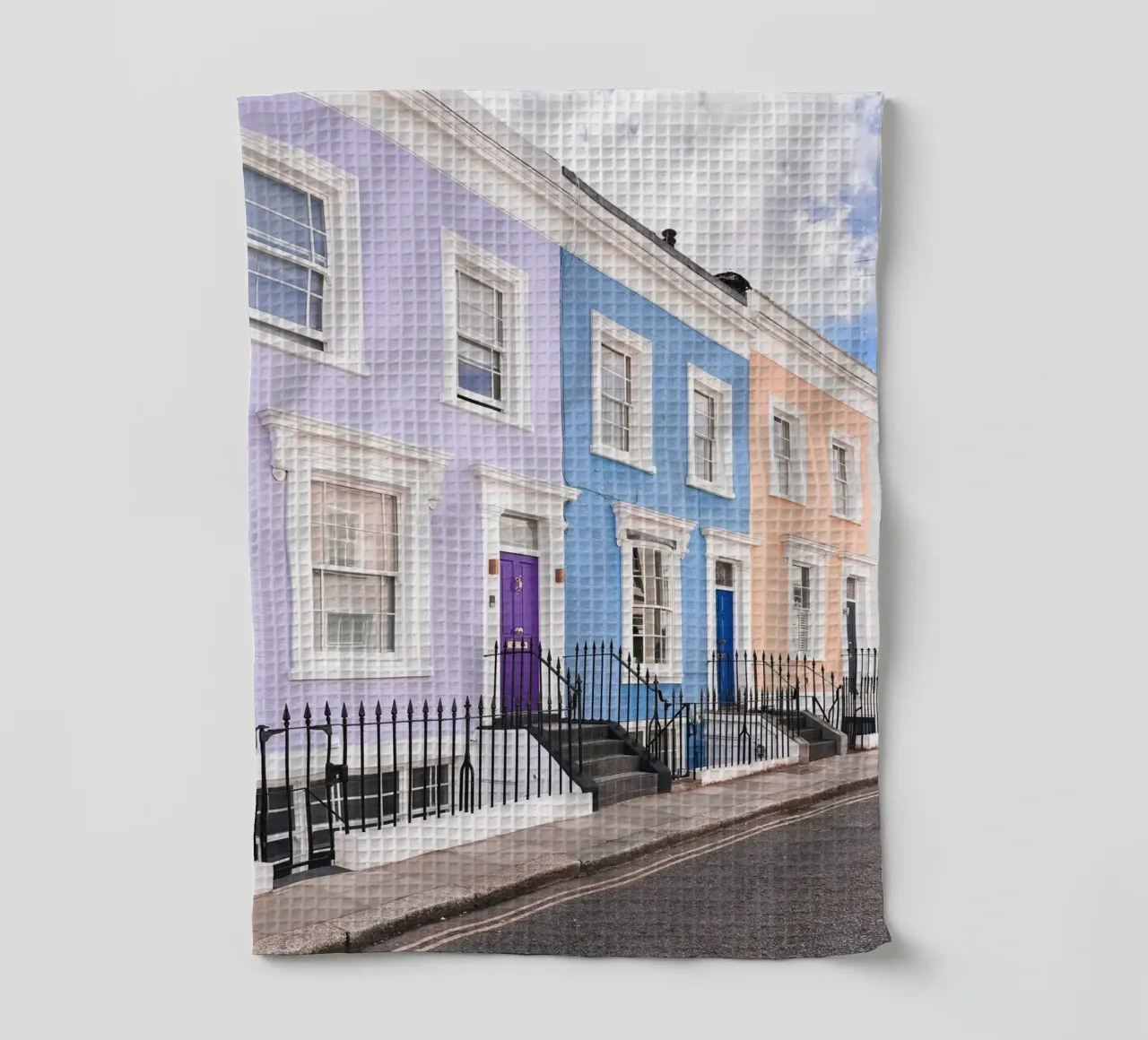Londra, Inghilterra I Facciate di strade pastello a Notting Hill canovaccio da cucina da Julie Travel Photography
