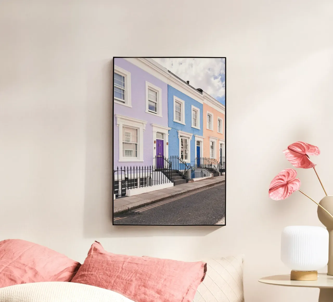 Londra, Inghilterra I Facciate di strade pastello a Notting Hill plexiglass da Julie Travel Photography