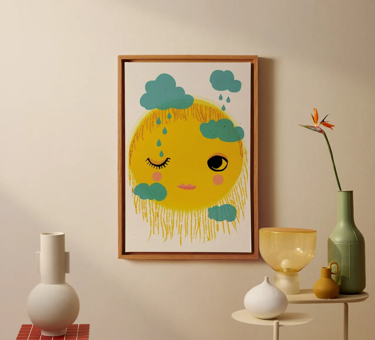Sun And Rain tela con Cornice a cassetta da treechild