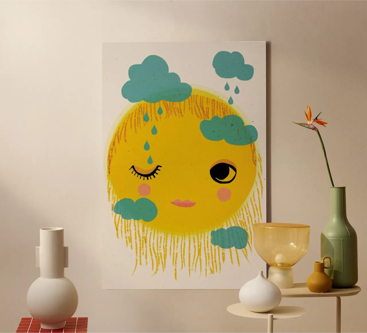 Sun And Rain tela con Cornice a cassetta da treechild