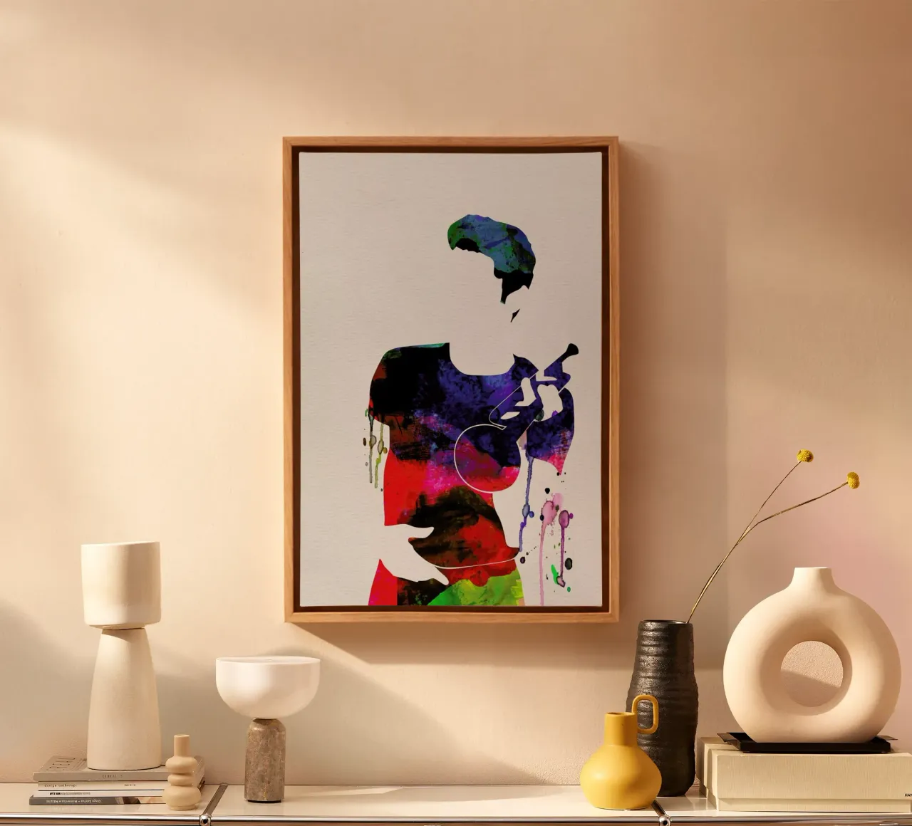 Chet Baker canvas met Baklijst van Naxart