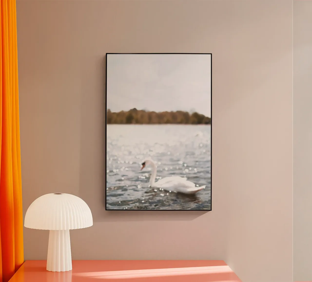 Londra, Inghilterra I Cigno sul lago scintillante di Hyde Park plexiglass da Julie Travel Photography