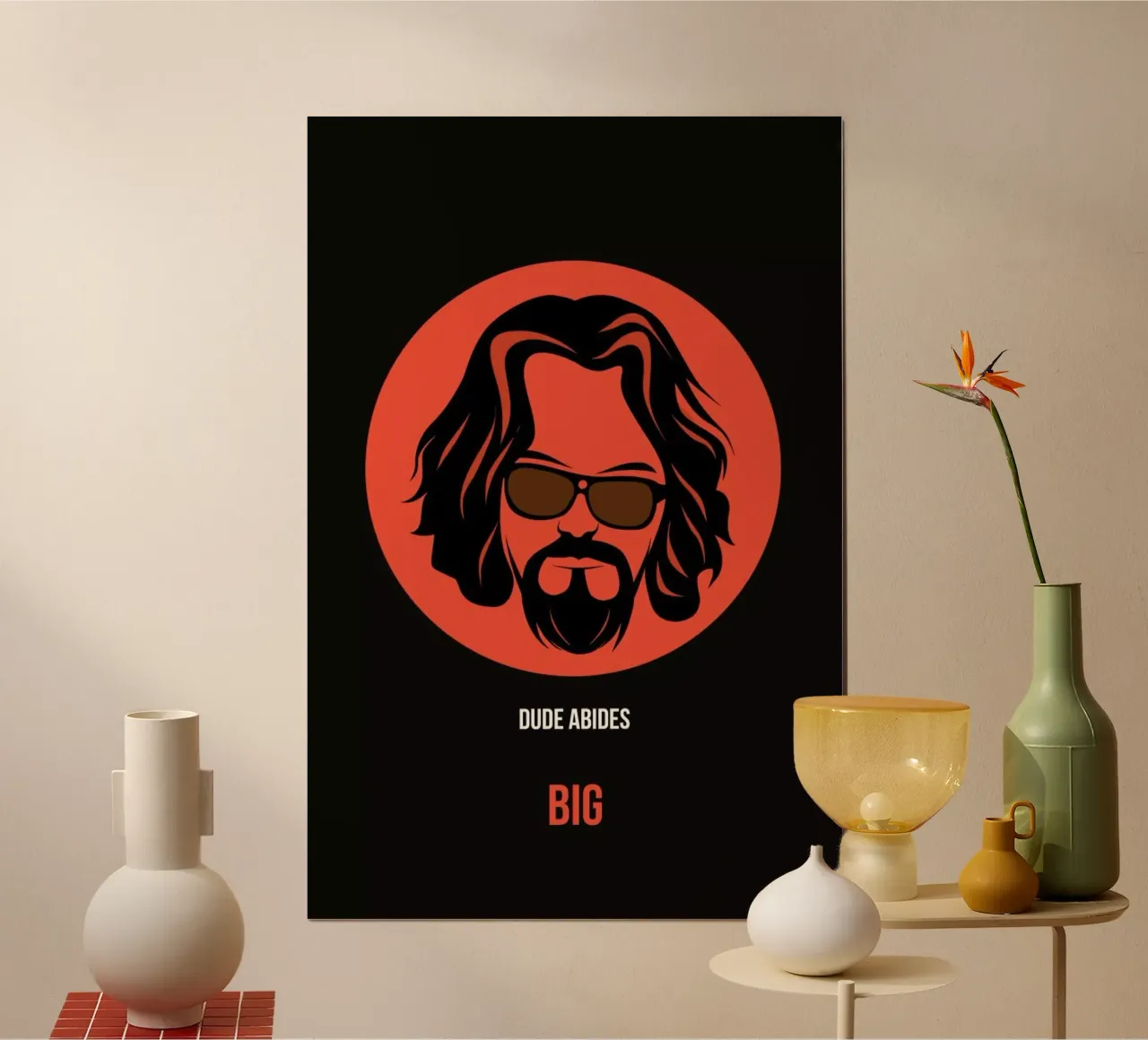 Dude Abides Poster 1 poster con telaio in plastica da Naxart