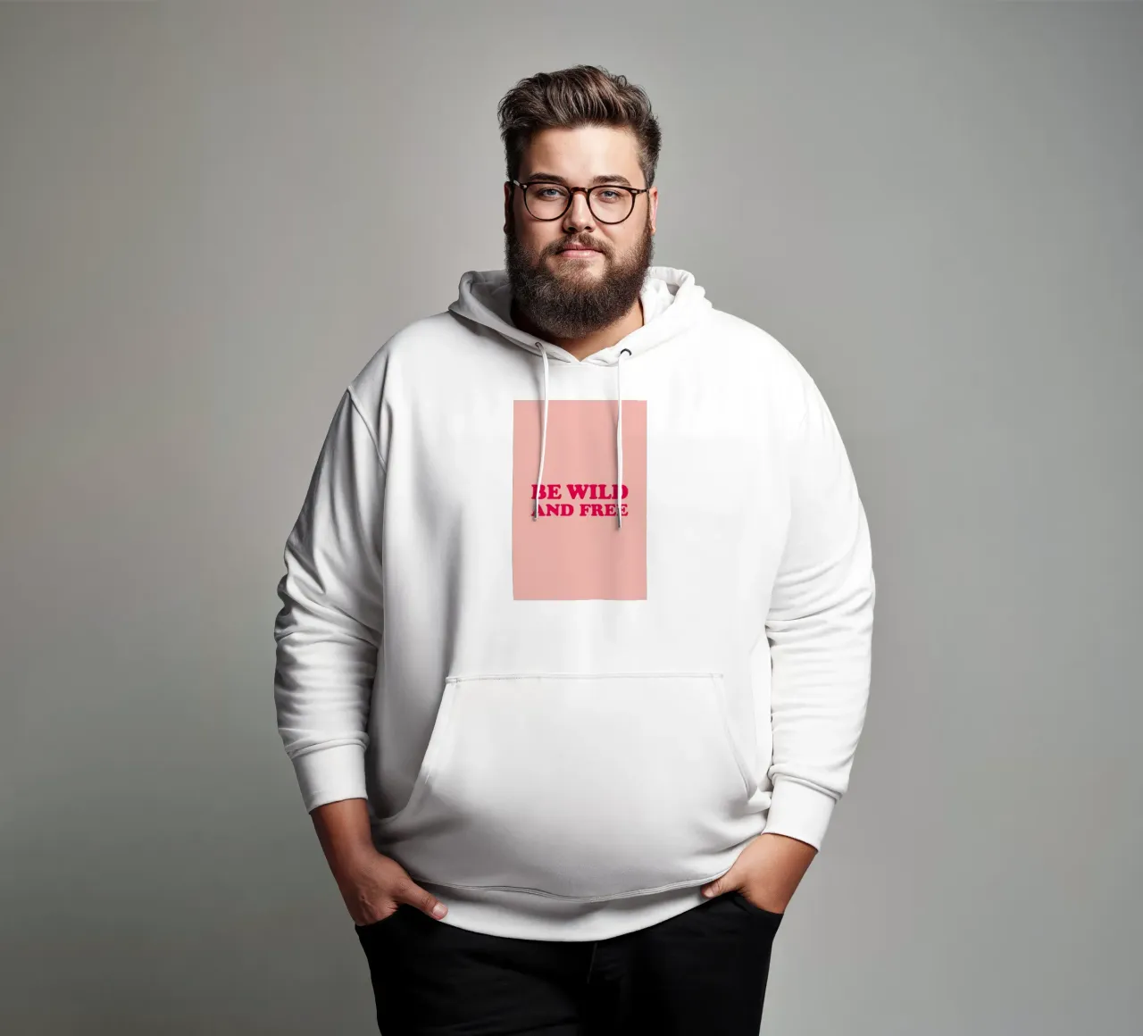 Be Wild and Free - Pink felpa con cappuccio da Studio One