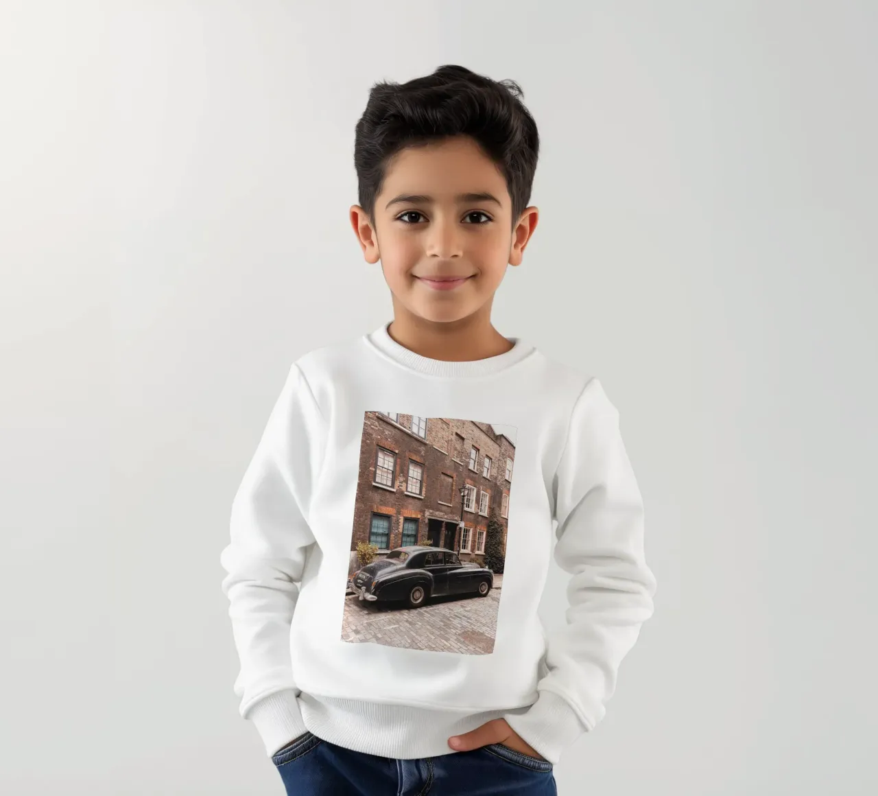 Londra, Inghilterra I Auto d'epoca a Shoreditch felpa bambino da Julie Travel Photography