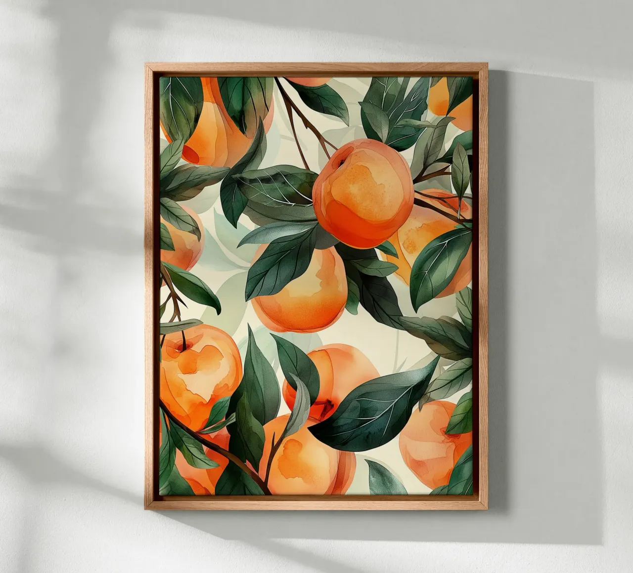 Perziken en weelderig gebladerte canvas met Baklijst van Spice & Style