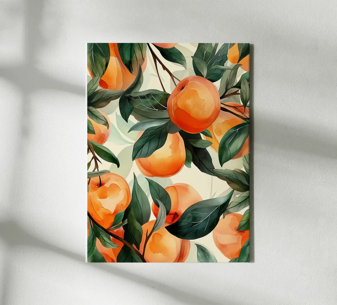 Perziken en weelderig gebladerte canvas met Baklijst van Spice & Style