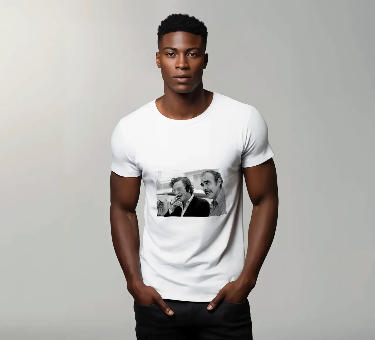 Michael Caine & Sean Connery on Set t-shirt da Gallery Print and Art Limited