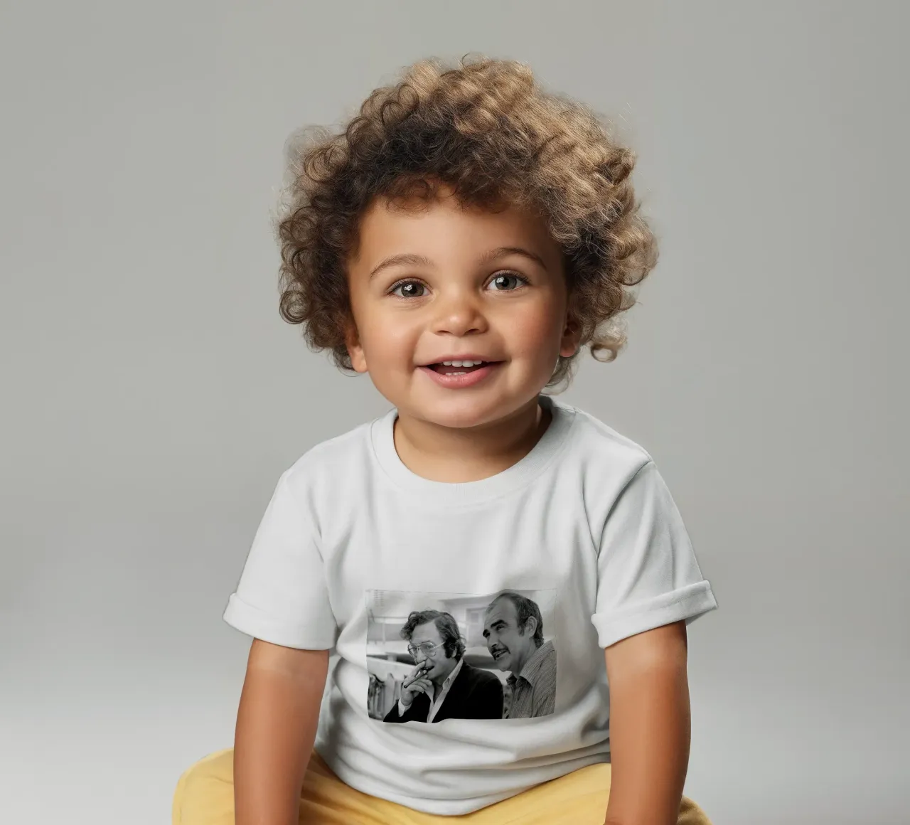 Michael Caine & Sean Connery on Set baby t-shirt by Gallery Print and Art Limited