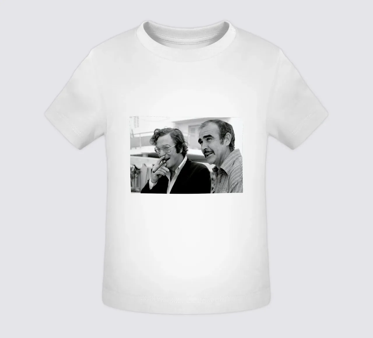 Michael Caine & Sean Connery on Set baby t-shirt by Gallery Print and Art Limited