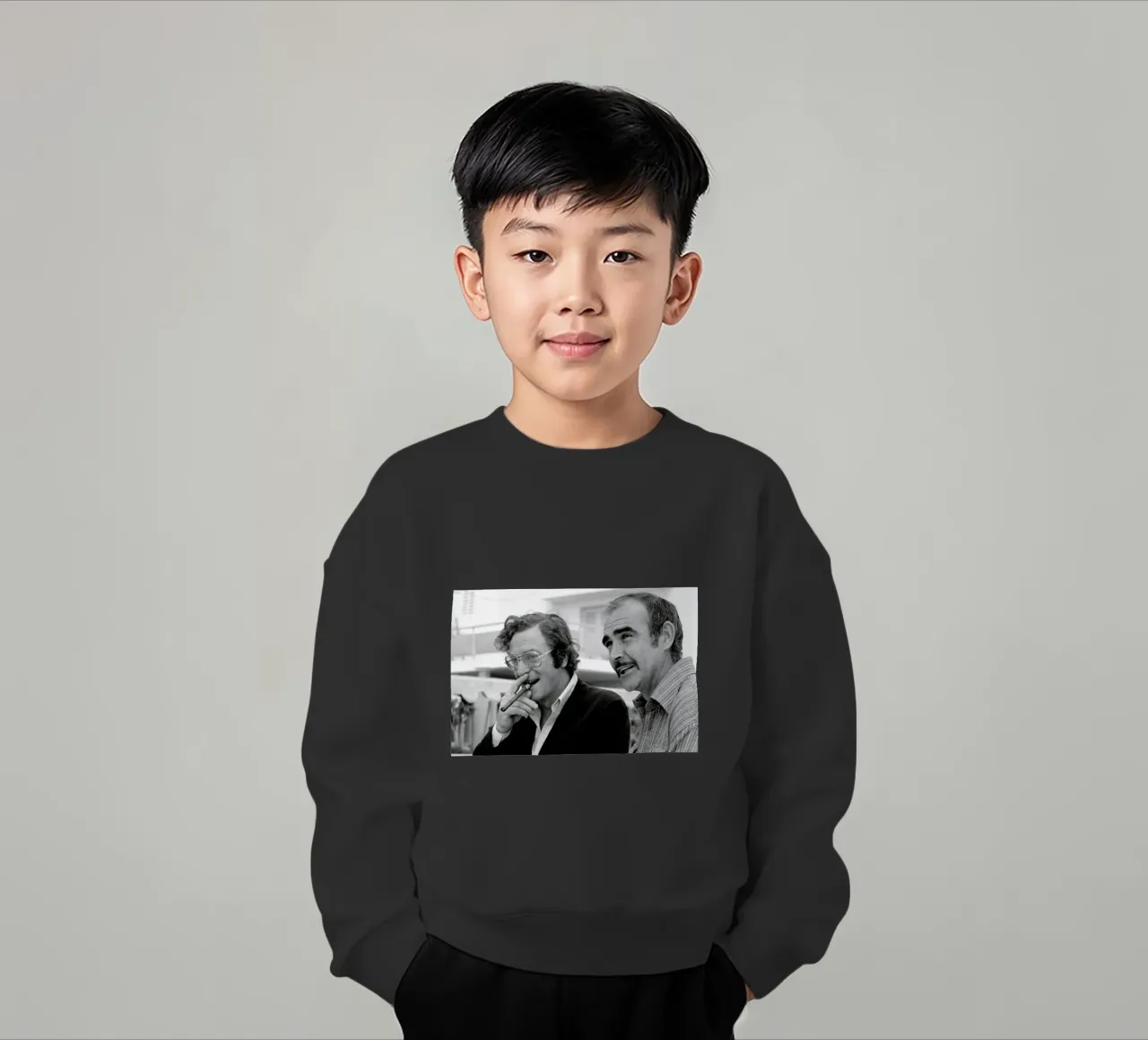 Michael Caine & Sean Connery on Set felpa bambino da Gallery Print and Art Limited