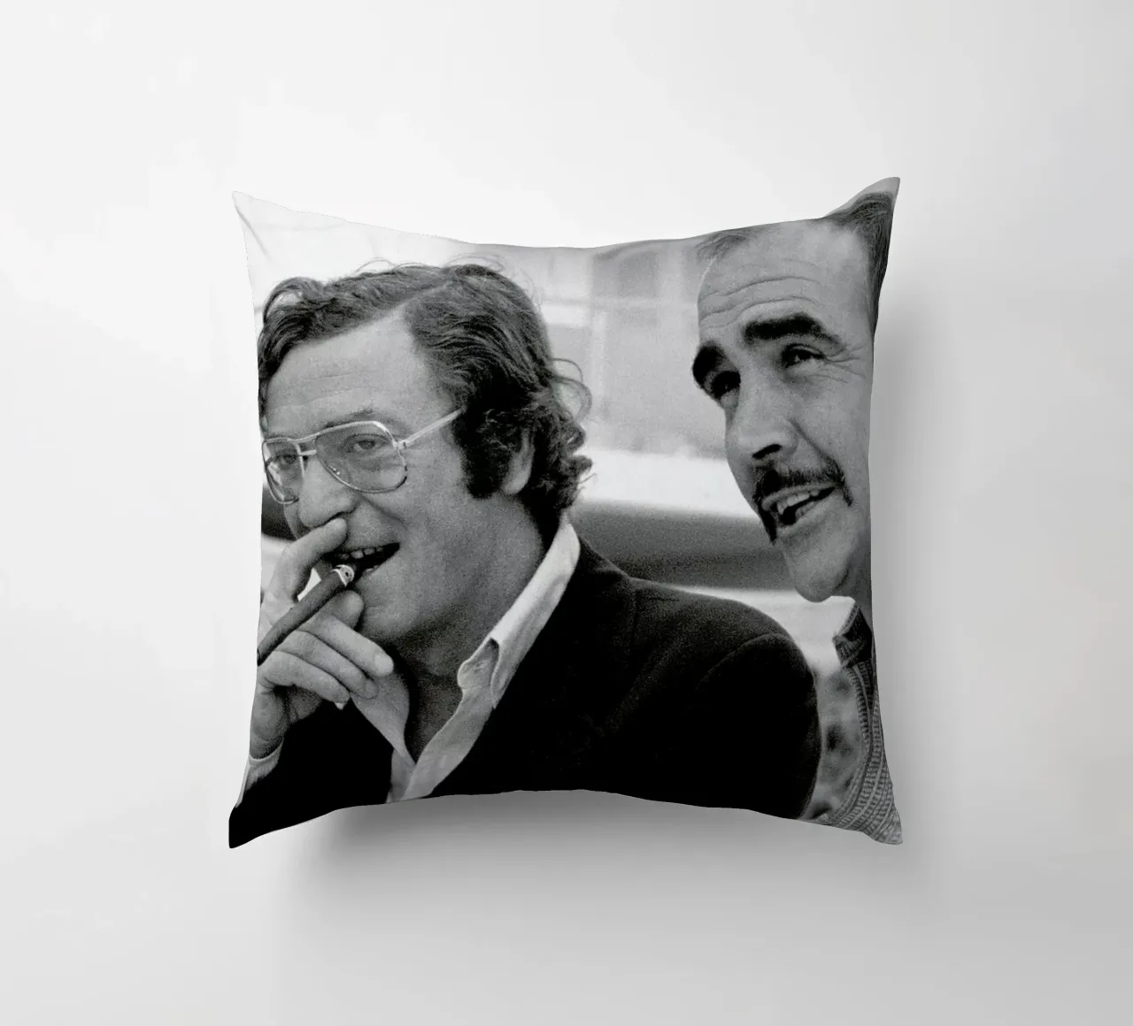 Michael Caine & Sean Connery on Set decorative cushion by Gallery Print and Art Limited
