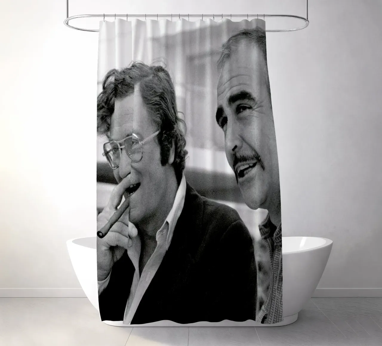 Michael Caine & Sean Connery on Set tenda da doccia da Gallery Print and Art Limited