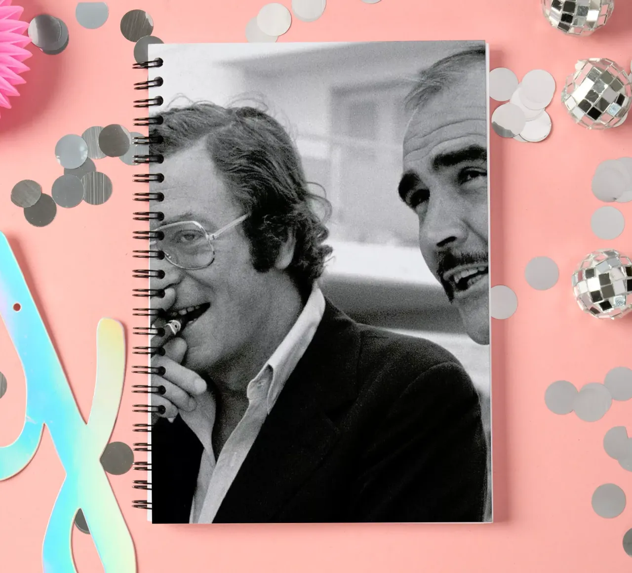 Michael Caine & Sean Connery on Set spiral notebook by Gallery Print and Art Limited