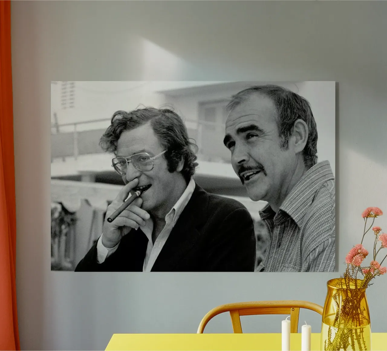 Michael Caine & Sean Connery on Set plexiglass da Gallery Print and Art Limited