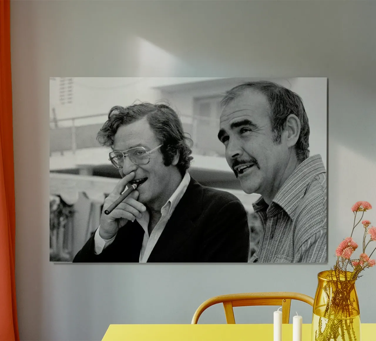 Michael Caine & Sean Connery on Set hahnemühle de Gallery Print and Art Limited