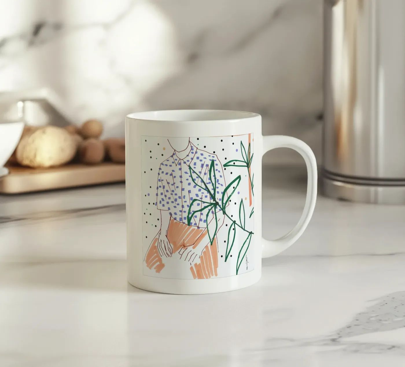 Sitter ceramic mug by Liga Kitchen