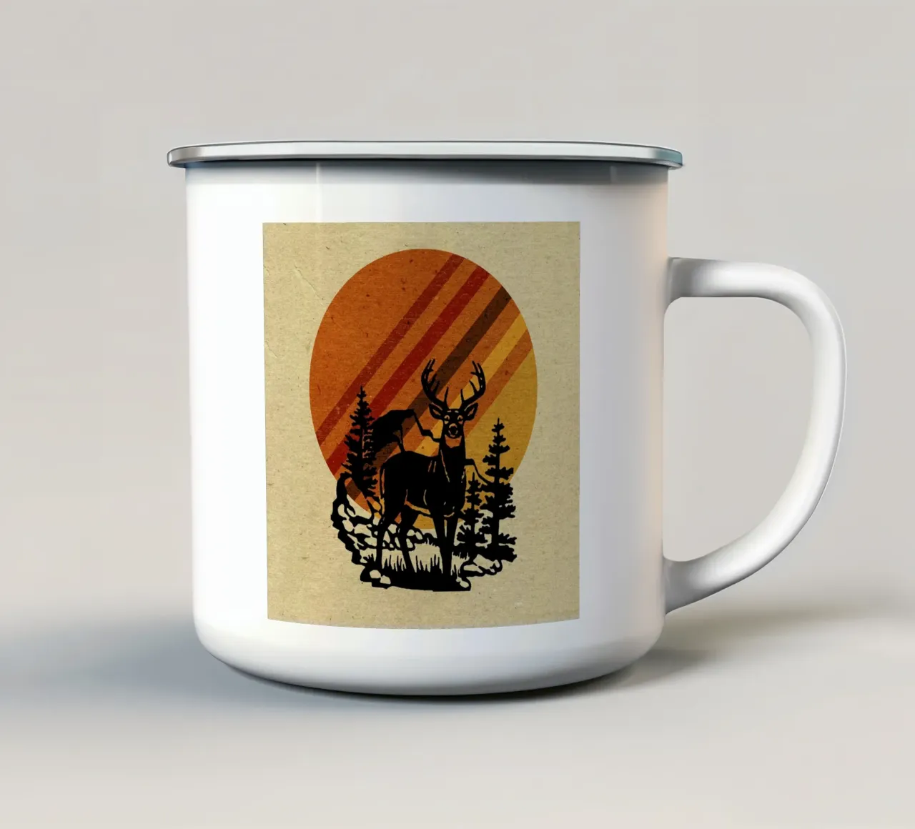 Yellow Stone Deer tazza in smalto da Kris Tate