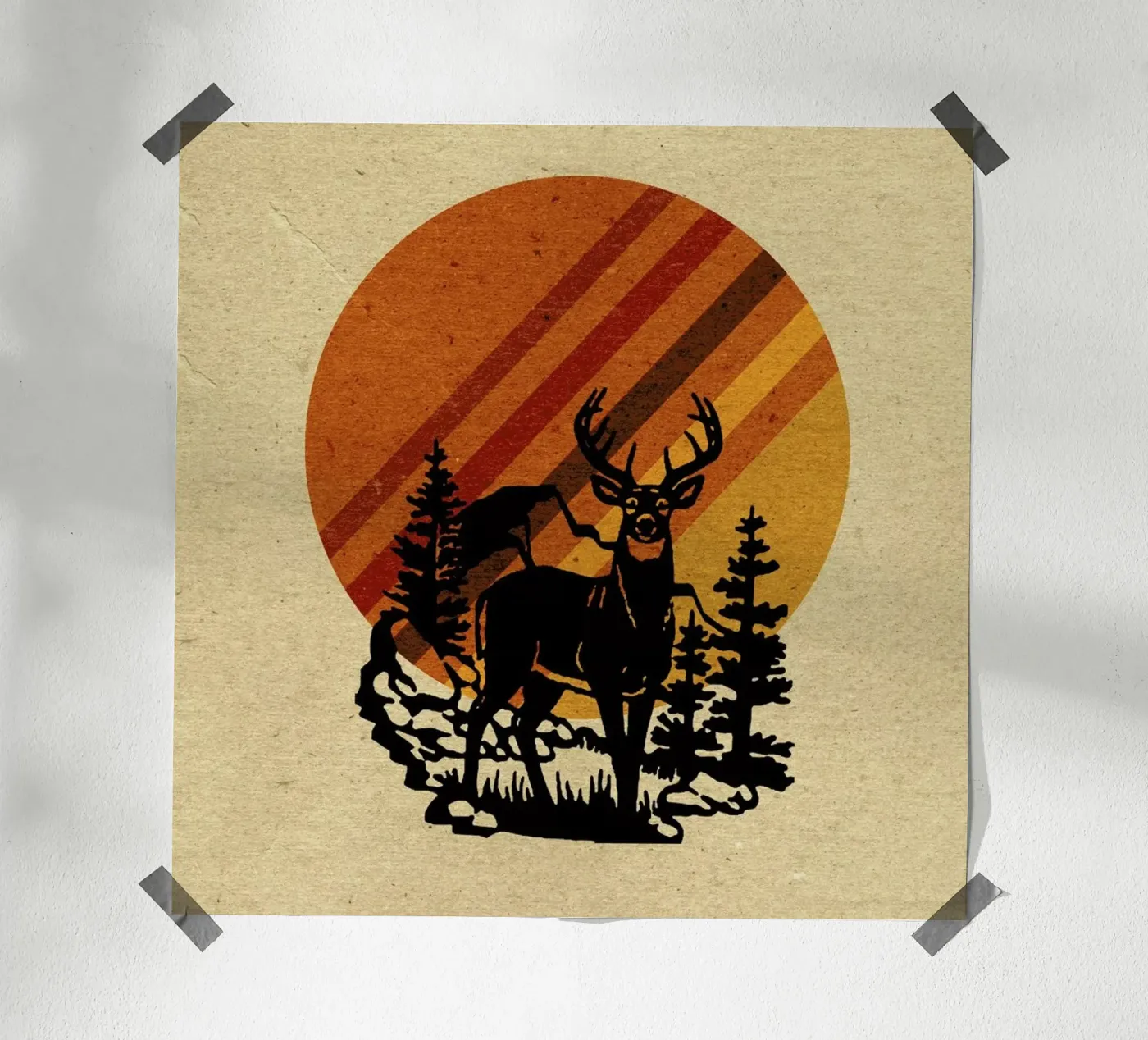 Yellow Stone Deer poster da Kris Tate