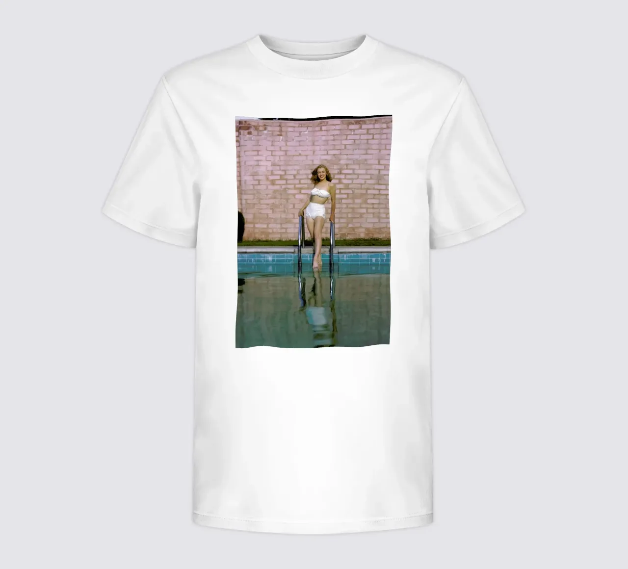 Young Marilyn Monroe Poolside I kids t-shirt by Gallery Print and Art Limited