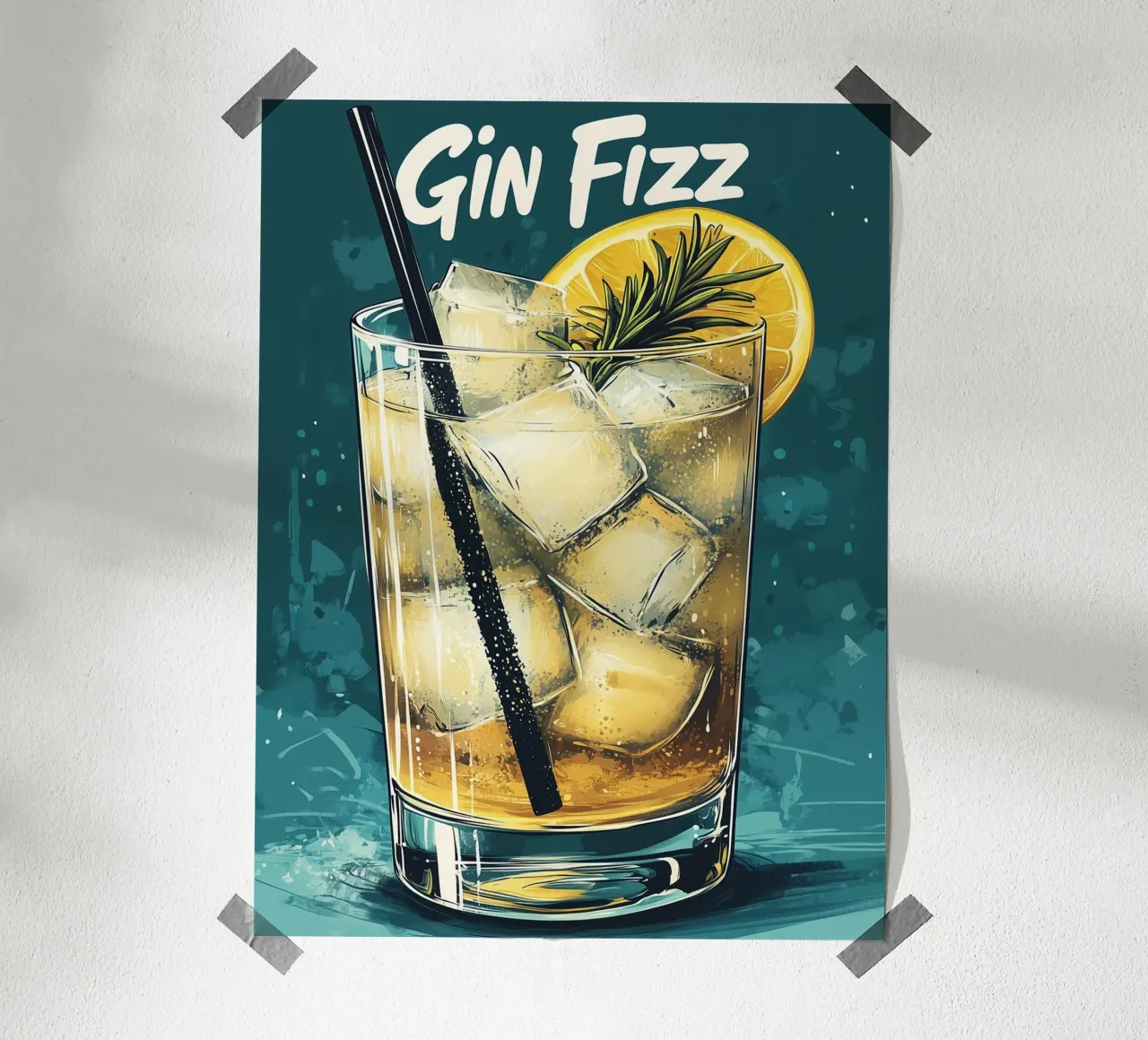 Cocktail Gin Fizz carta hahnemühle da Spice & Style