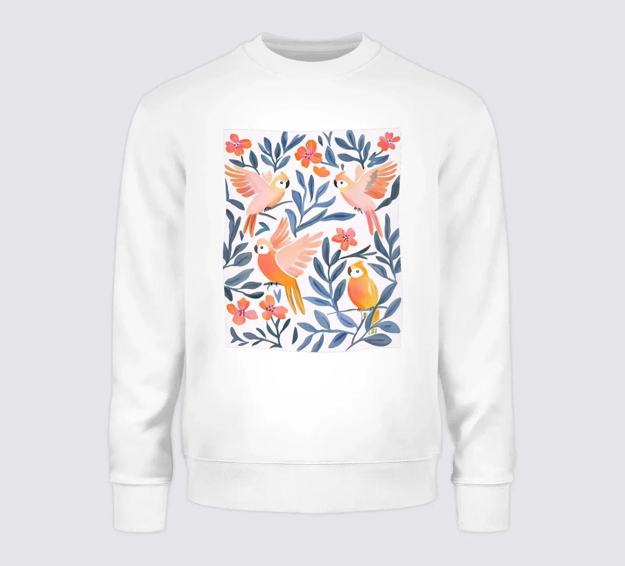 Pappagallo Cacatua Uccello Animale Tropicale Botanico Pianta Boho felpa da Gentle Echoes Art