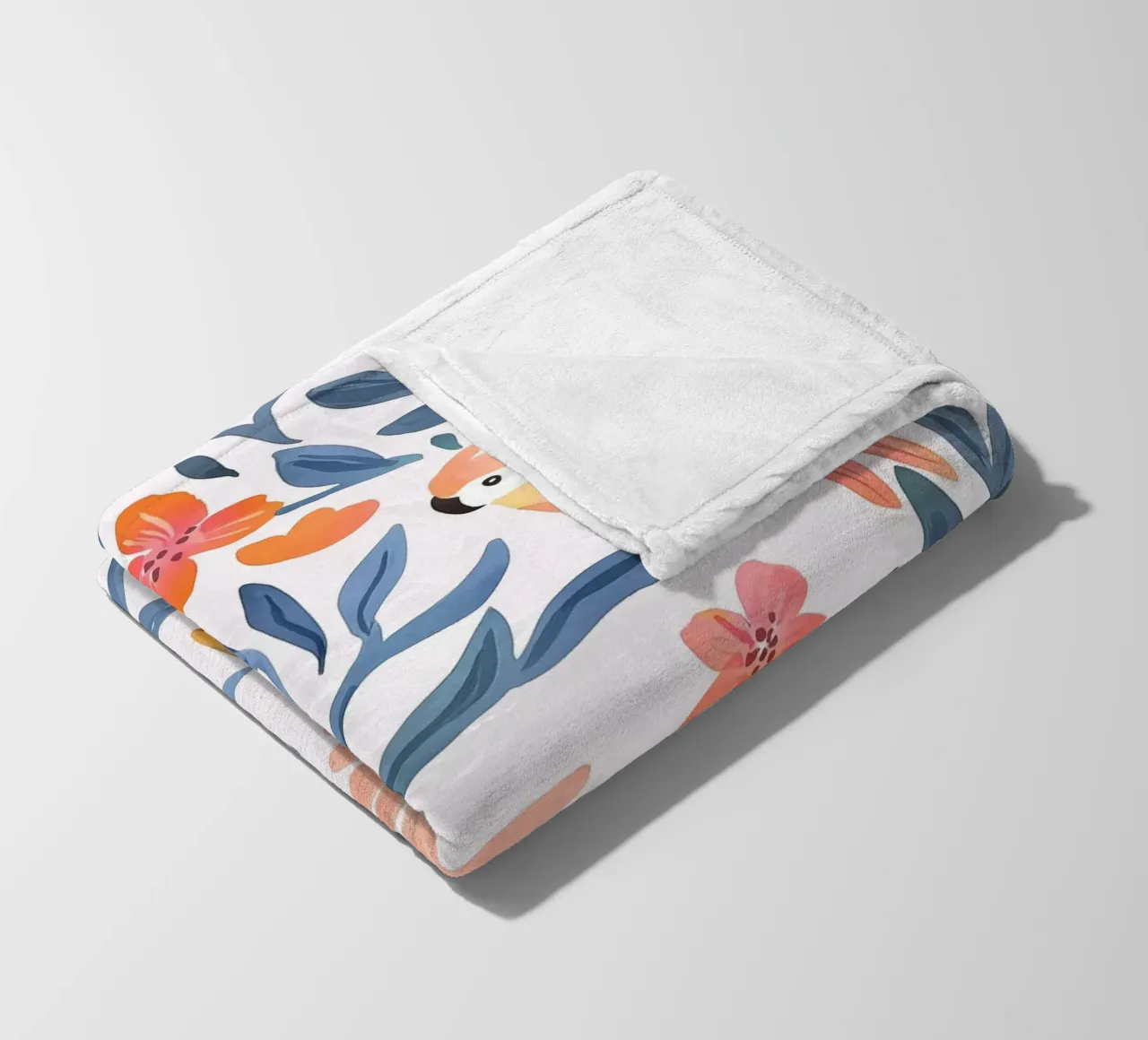 Pappagallo Cacatua Uccello Animale Tropicale Botanico Pianta Boho coperta in pile da Gentle Echoes Art