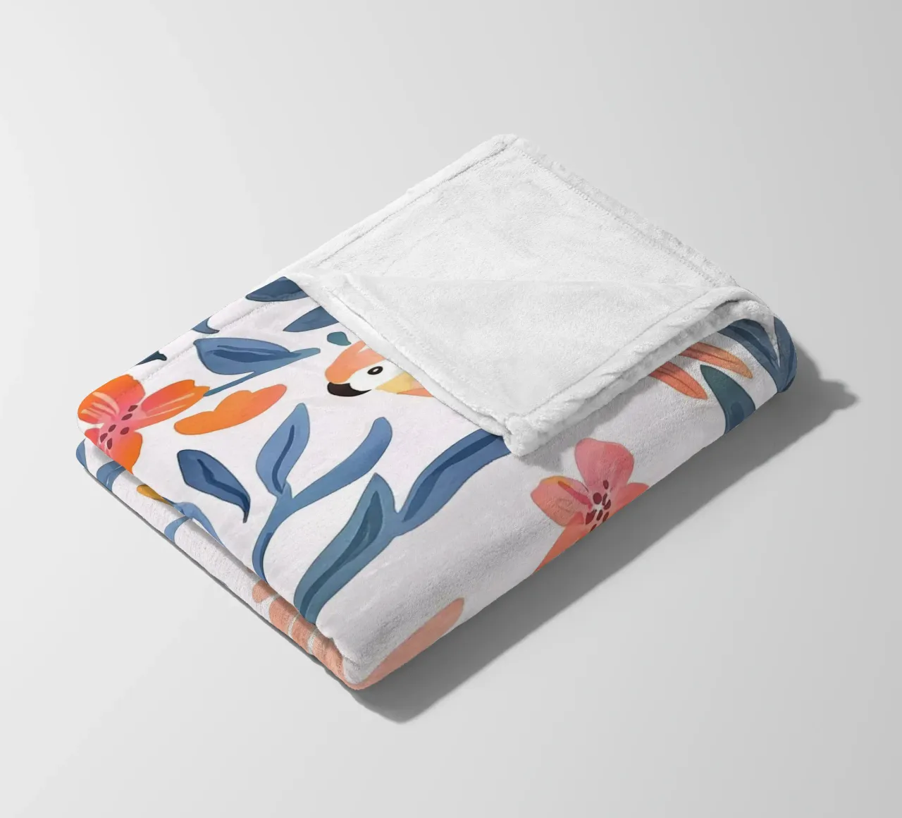 Pappagallo Cacatua Uccello Animale Tropicale Botanico Pianta Boho coperta in pile da Gentle Echoes Art