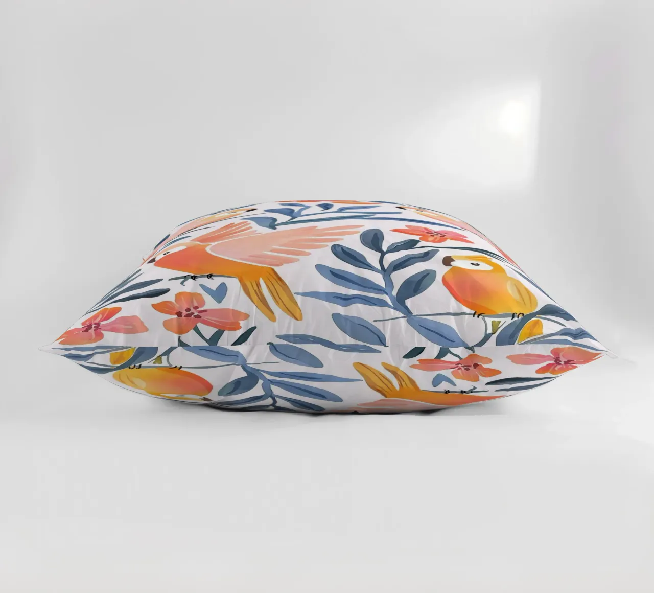 Pappagallo Cacatua Uccello Animale Tropicale Botanico Pianta Boho cuscino da Gentle Echoes Art