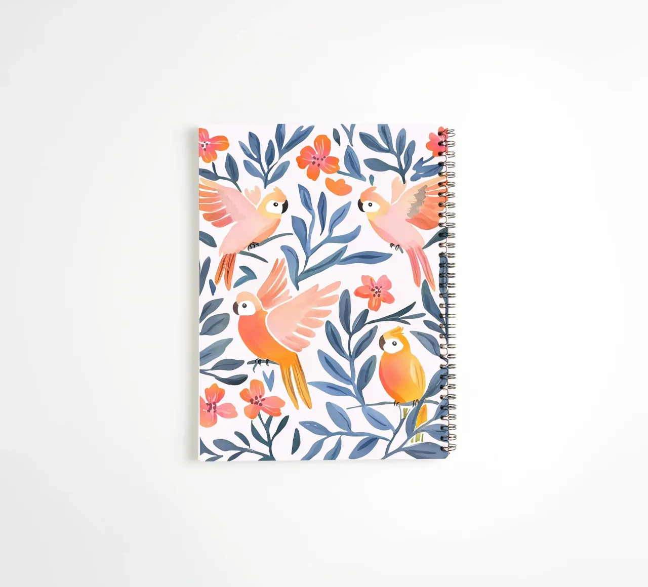 Pappagallo Cacatua Uccello Animale Tropicale Botanico Pianta Boho diario ad anelli da Gentle Echoes Art