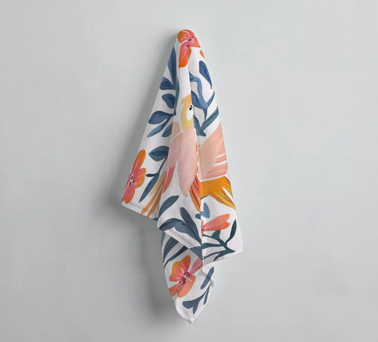 Pappagallo Cacatua Uccello Animale Tropicale Botanico Pianta Boho asciugamano da bagno da Gentle Echoes Art