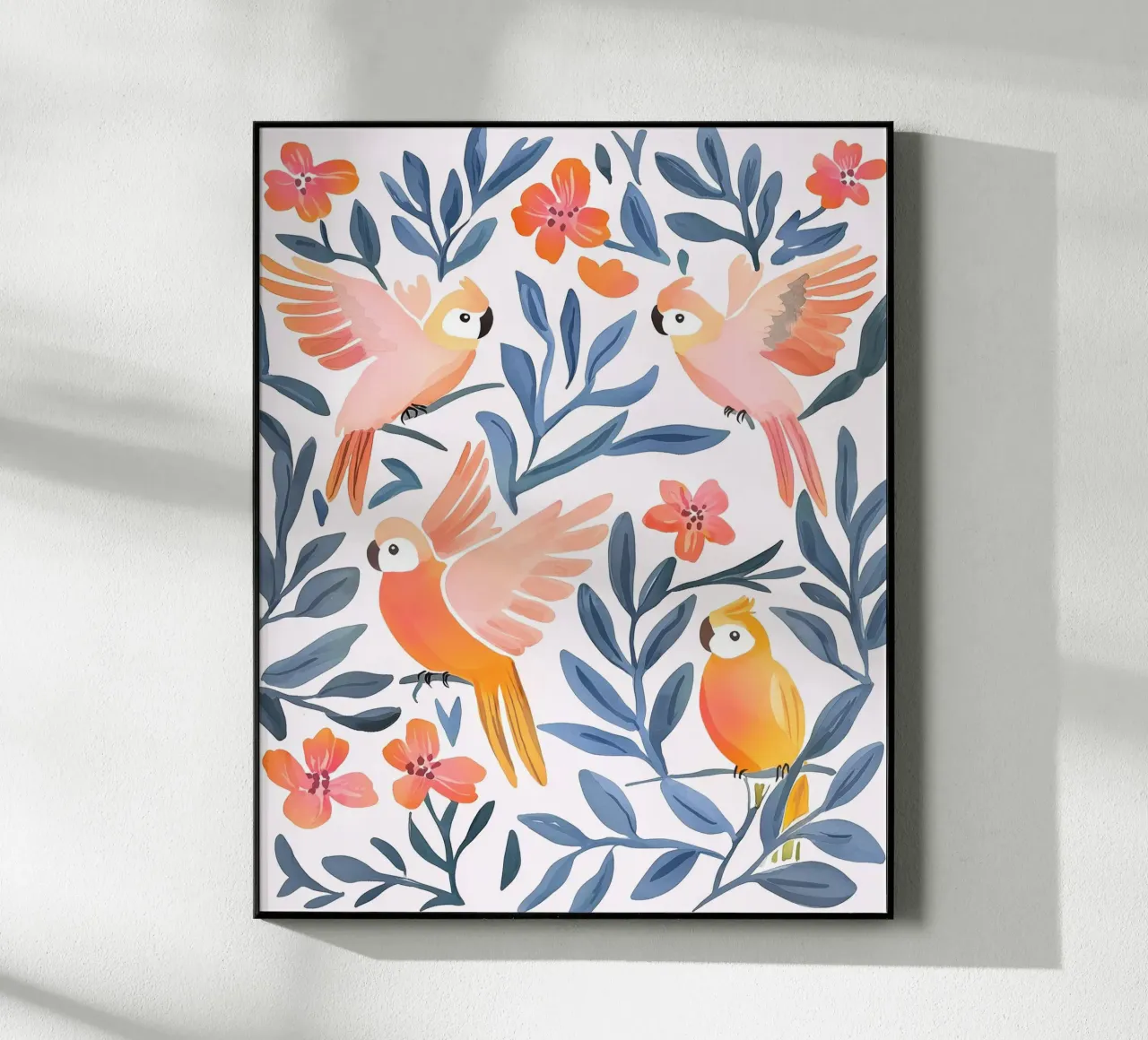 Pappagallo Cacatua Uccello Animale Tropicale Botanico Pianta Boho plexiglass da Gentle Echoes Art