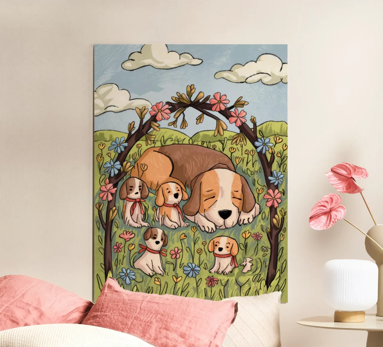 Serenità del sonno nel bosco poster con telaio in legno da Timeless Huse