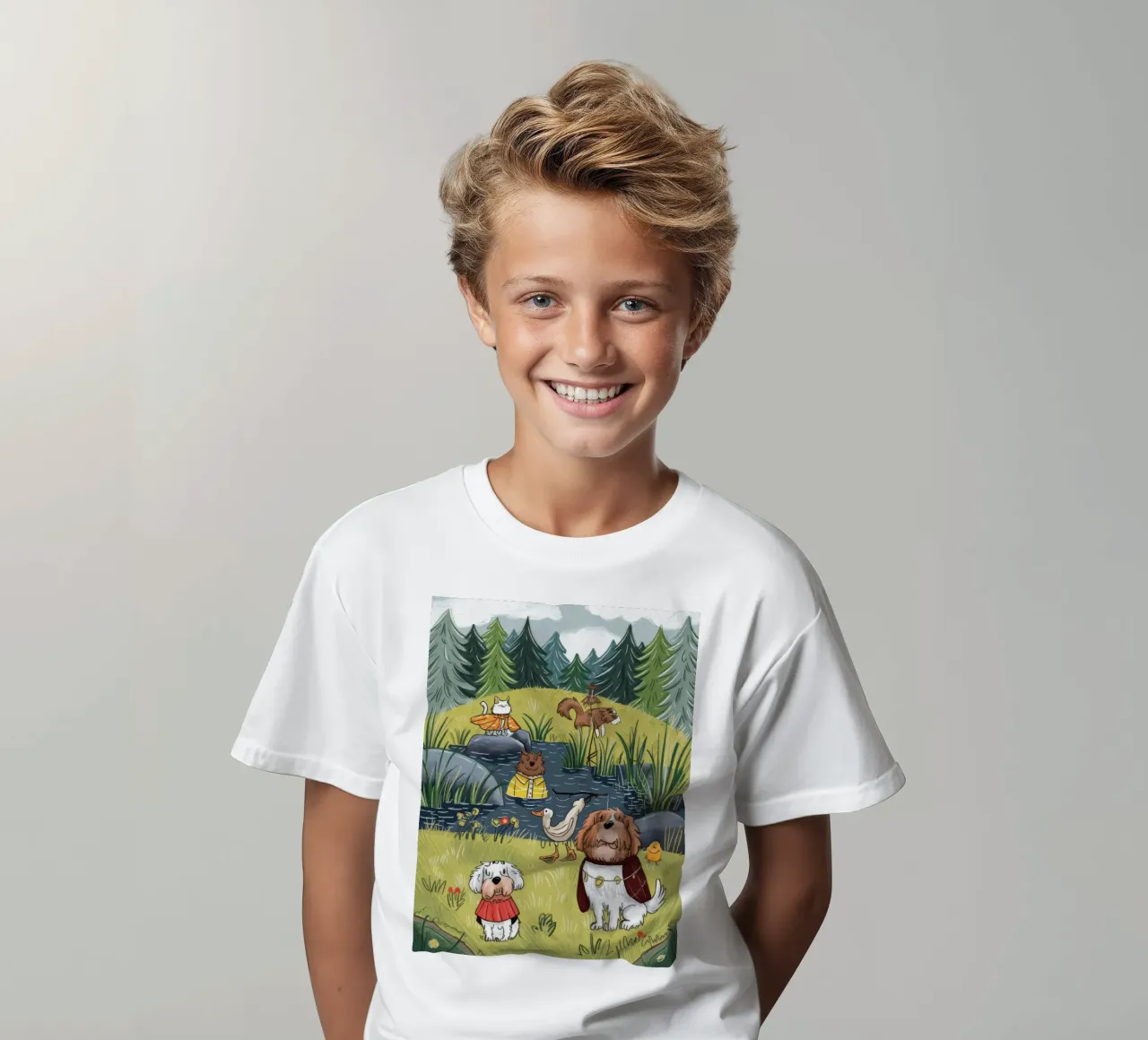 Ontsnappen aan de oever van de rivier kinder t-shirt van Timeless Huse
