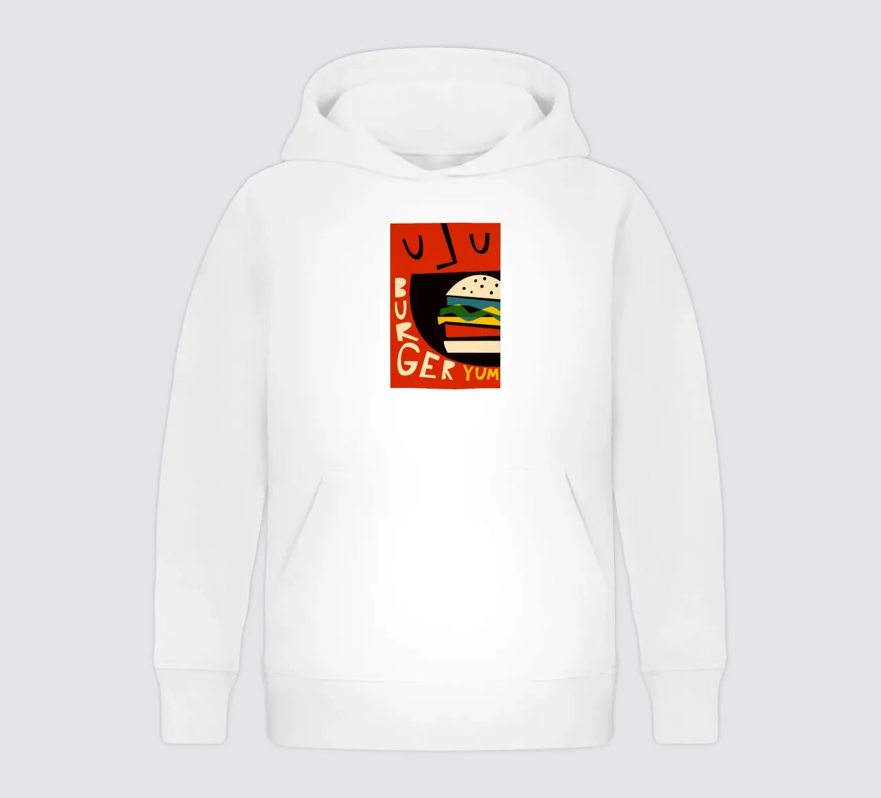 Hamburger Yum felpa bambino con cappuccio da Fox & Velvet