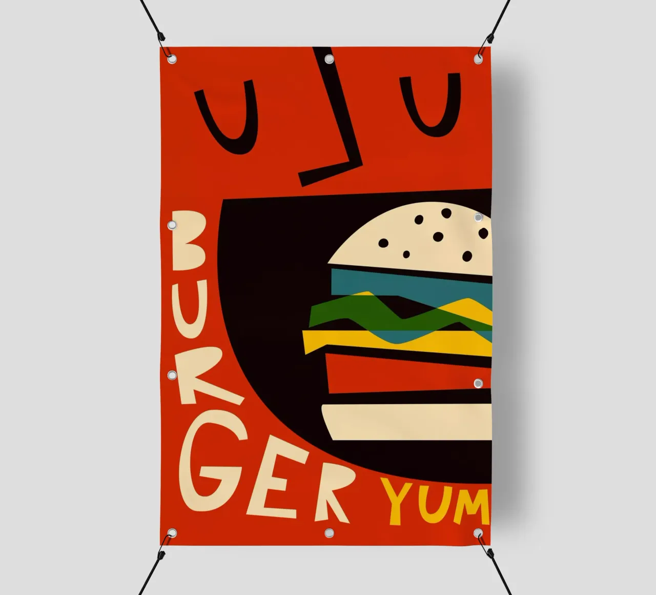 Hamburger Yum telo in pvc da Fox & Velvet