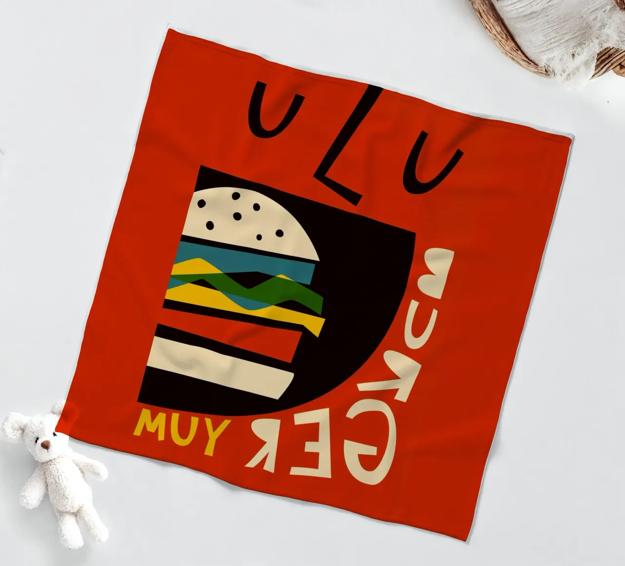 Hamburger Yum coperta in pile da Fox & Velvet