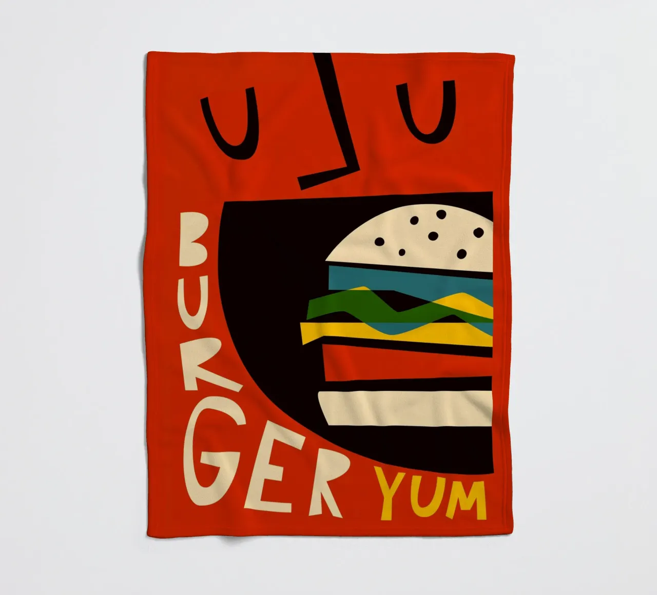 Hamburger Yum coperta in pile da Fox & Velvet