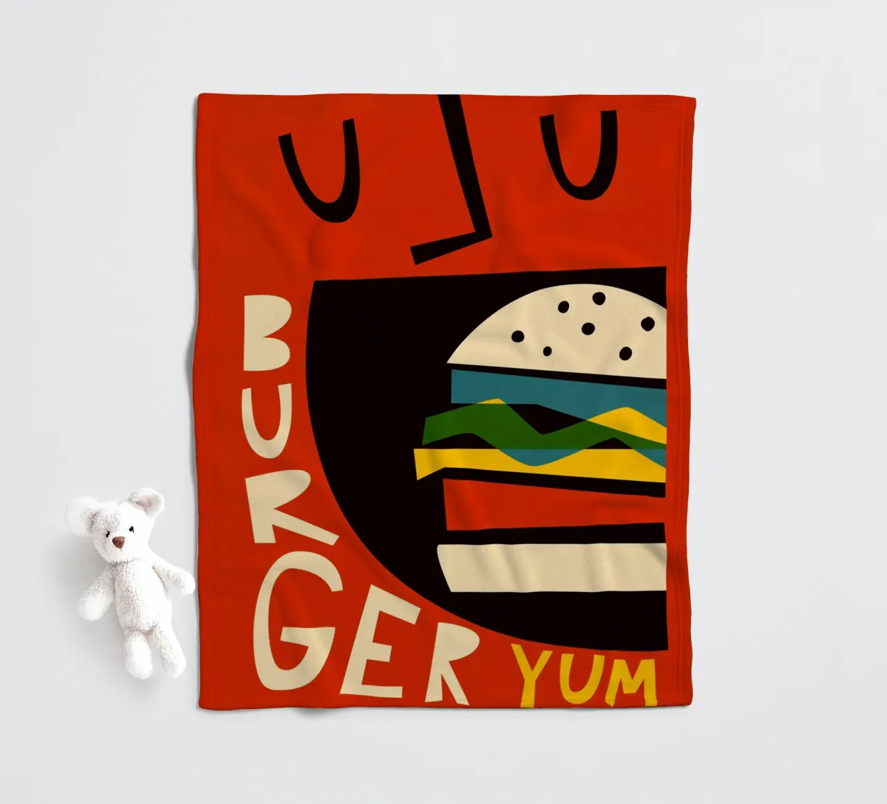Hamburger Yum coperta in pile da Fox & Velvet