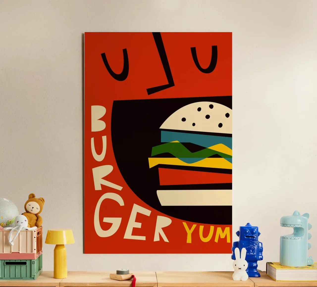 Hamburger Yum alluminio dibond da Fox & Velvet