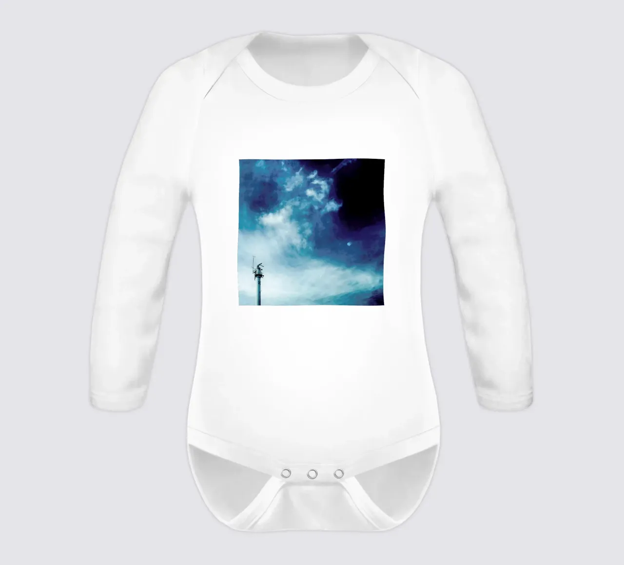 Weatherstation long-sleeve baby romper by Sattrup & Høst