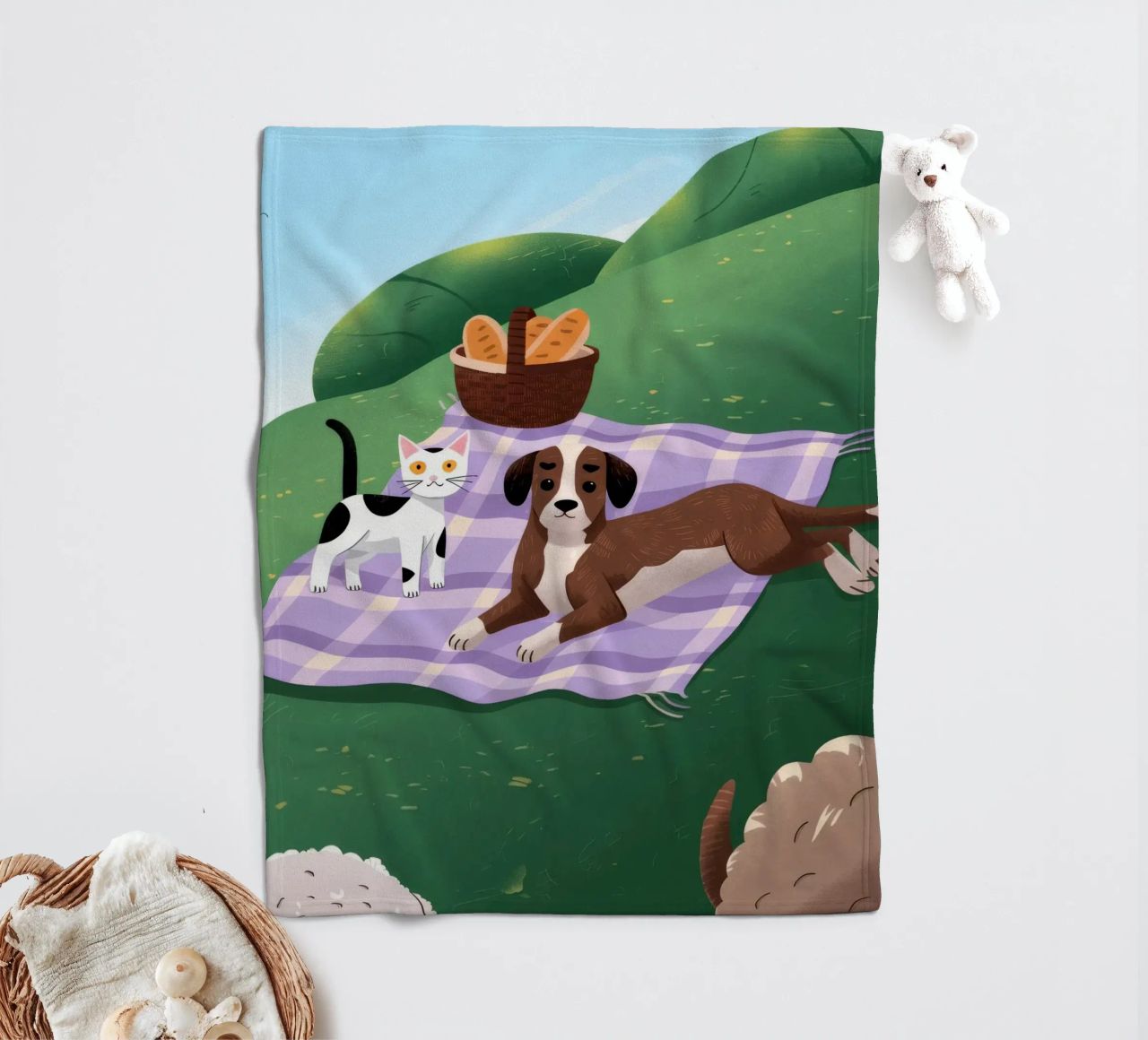L'allegria dei compagni di picnic coperta in pile da Timeless Huse
