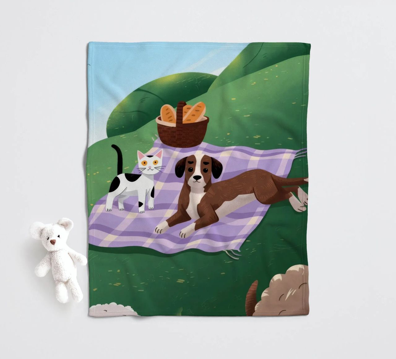 L'allegria dei compagni di picnic coperta in pile da Timeless Huse