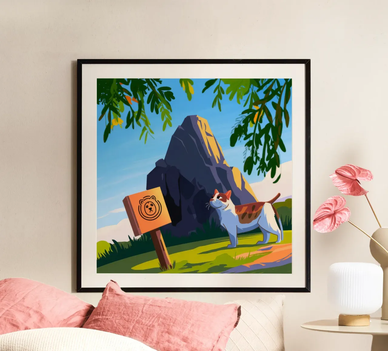 Ricerca di esploratori di montagna poster con telaio in legno da Timeless Huse