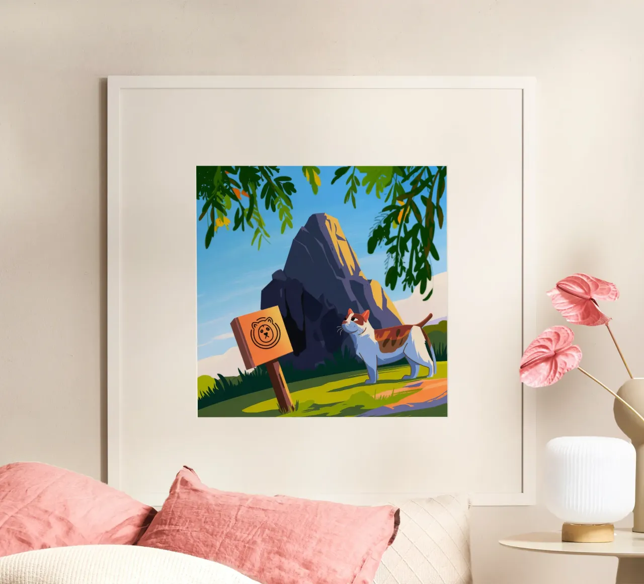 Ricerca di esploratori di montagna poster con telaio in legno da Timeless Huse